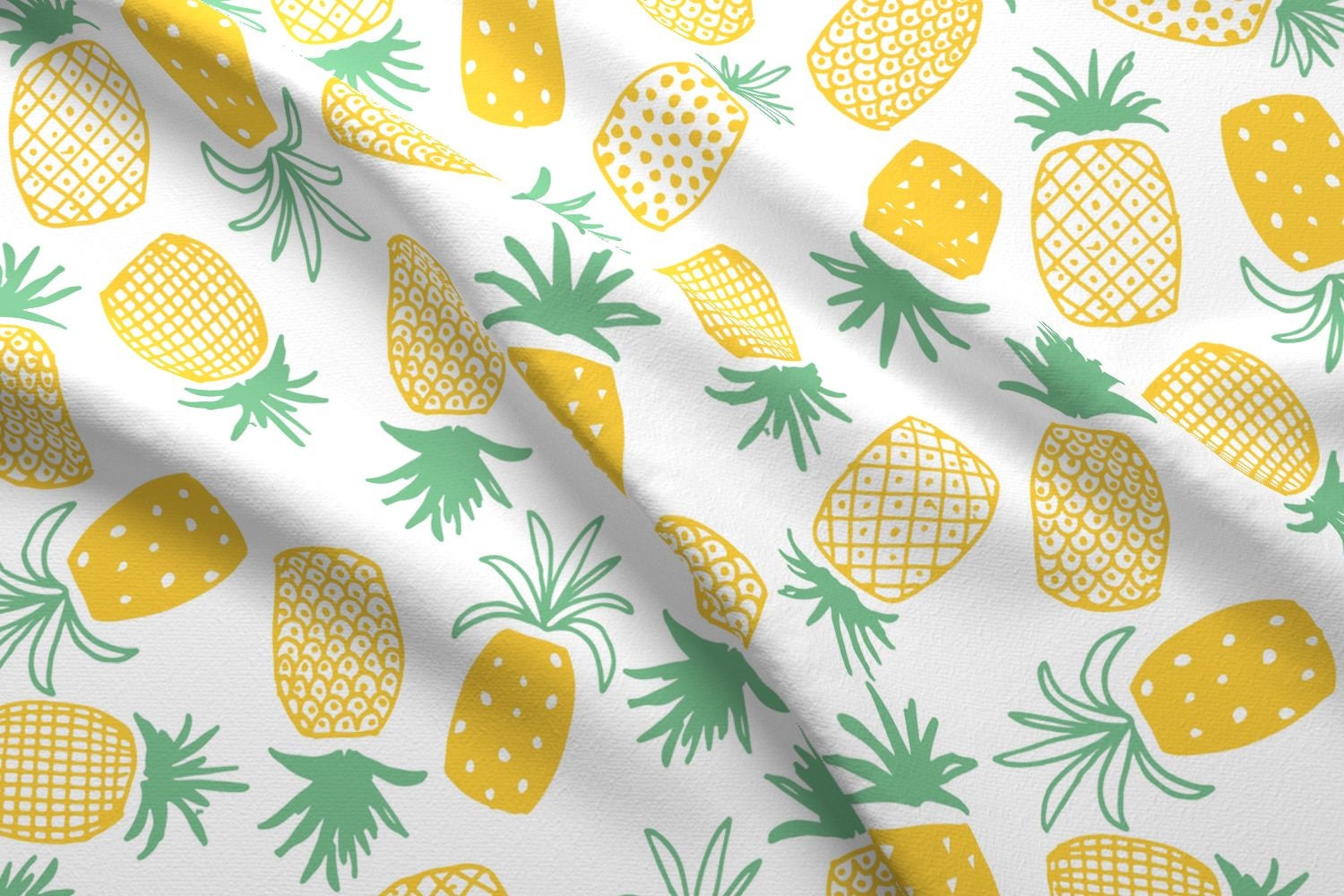 Pineapple Fabric Pineapple Print Large By Shelbyallison