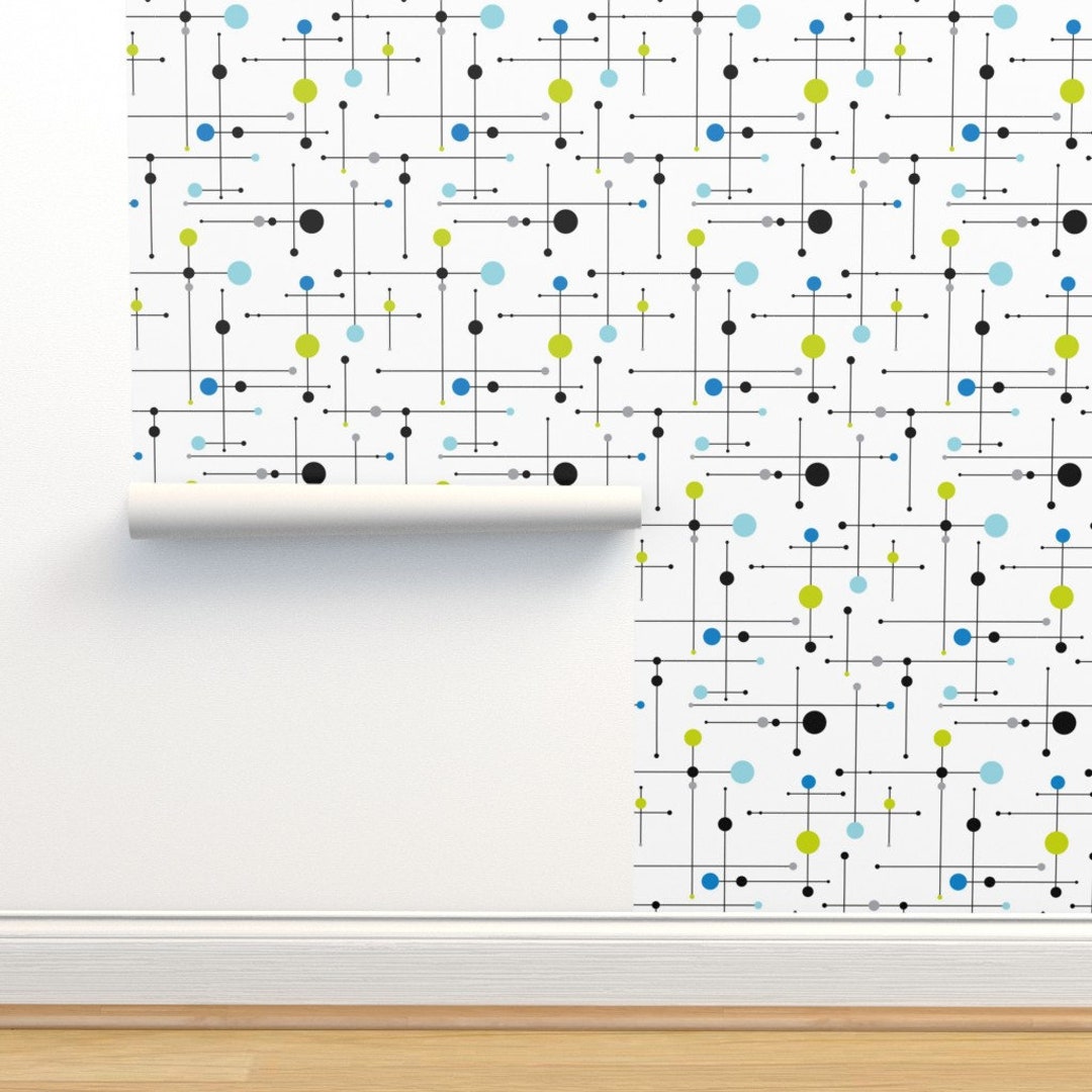 Mid Century Modern Wallpaper Ballastic Large By Etsy Mid Century Modern Wallpaper Ballastic Large By Etsy