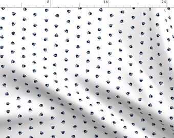 Petquiltb Fabric - Pet Quilt B - Dog Paws Coordinate - Navy By Petfriendly - Tiny Pawprint Cotton Fabric By The Yard With Spoonflower