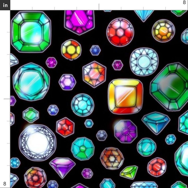 Gemstones Fabric Gems by Jadegordon Gem Crystal Bling Etsy