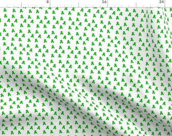Green Ribbon Fabric - Green Ribbon By Dknitter - Kidney Cancer Green Ribbon Health Awareness Cotton Fabric By The Yard With Spoonflower