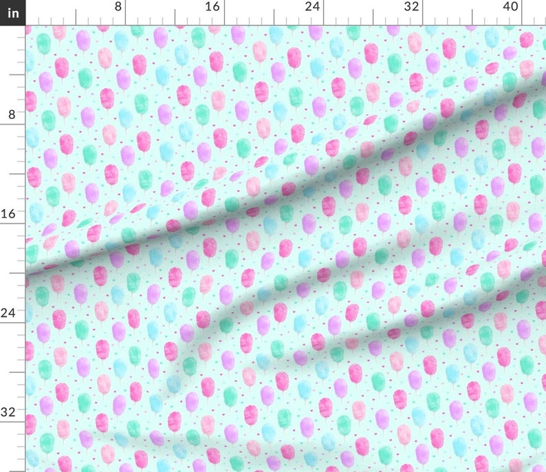 Cotton Candy Fabric Cotton Candy on Light Green With Hearts Etsy