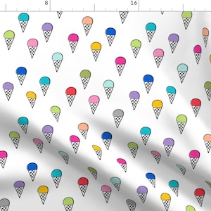 Rainbow Ice Cream Fabric - Ice Cream Cones By Littlearrowdesign - Ice Cream Summer Sweets Kids Cotton Fabric By The Yard With Spoonflower