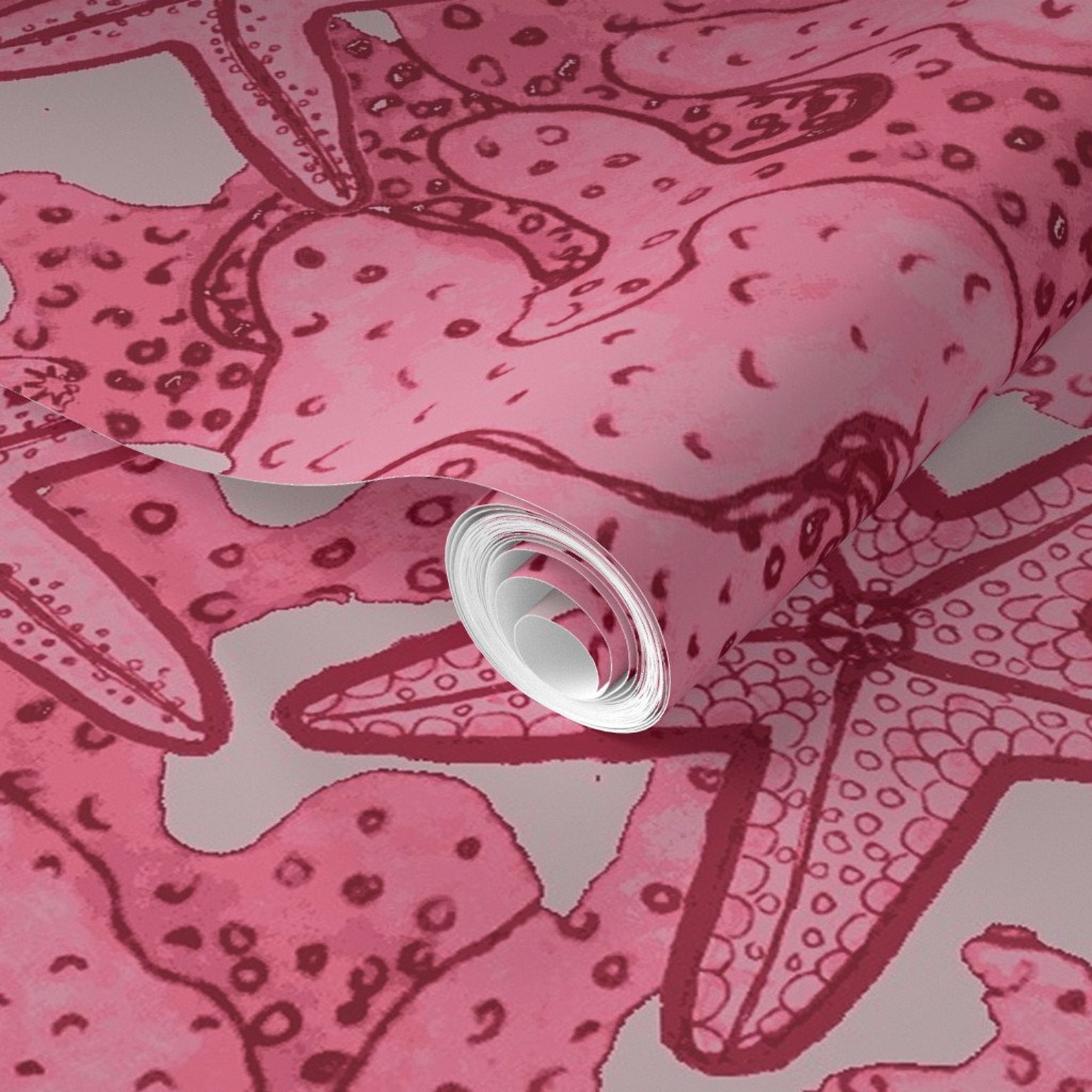Pink Coral Starfish Wallpaper Coral Starfish by - Etsy