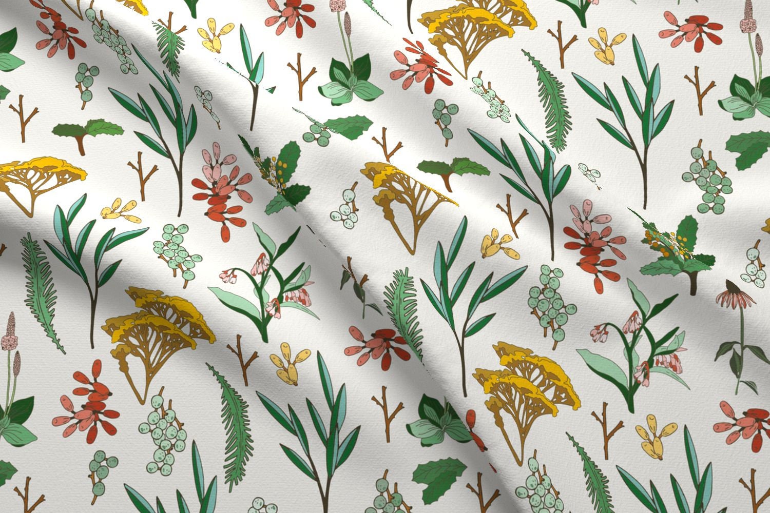 Modern Botanical Home Decor Fabric Herbal Study Light By ...