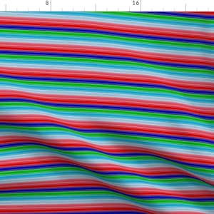 Striped Fabric - Striped Shirt Large By W855173w - Kid Striped Shirt Blue Green Red Gray Cotton Fabric By The Yard With Spoonflower
