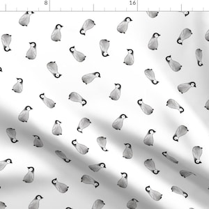 Baby Emperor Penguins Fabric - Baby Emperor Penguins - White By Hazel Fisher Creations - Penguins Cotton Fabric By The Yard With Spoonflower