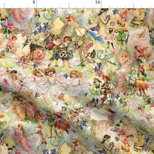 Vintage Flower Fairy Fabric - Flower Fairies And Garden Fairies2 By Carolyn Grossman - Fairy Cotton Fabric By The Yard With Spoonflower