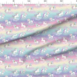 Pastel Rainbow Fabric Pastel Rainbow Unicorn By Koko Bun Cute Fantasy Rainbow Magical Pastel Cotton Fabric By The Yard With Spoonflower image 3