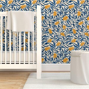Carta da parati vintage Cottagecore autoadesiva - Fiori rampicanti blu - Decorazione murale rimovibile - Fiori rampicanti di denesannadesign immagine 6