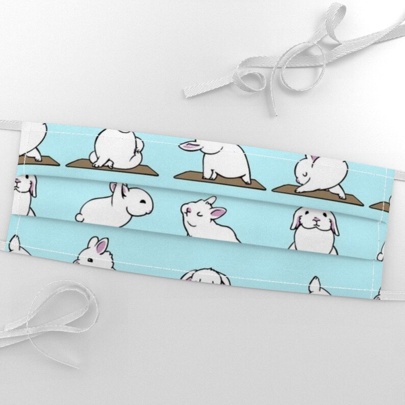 Bunny Rabbit Yoga Positions Fabric Bunnies Yoga by Huebucket Etsy