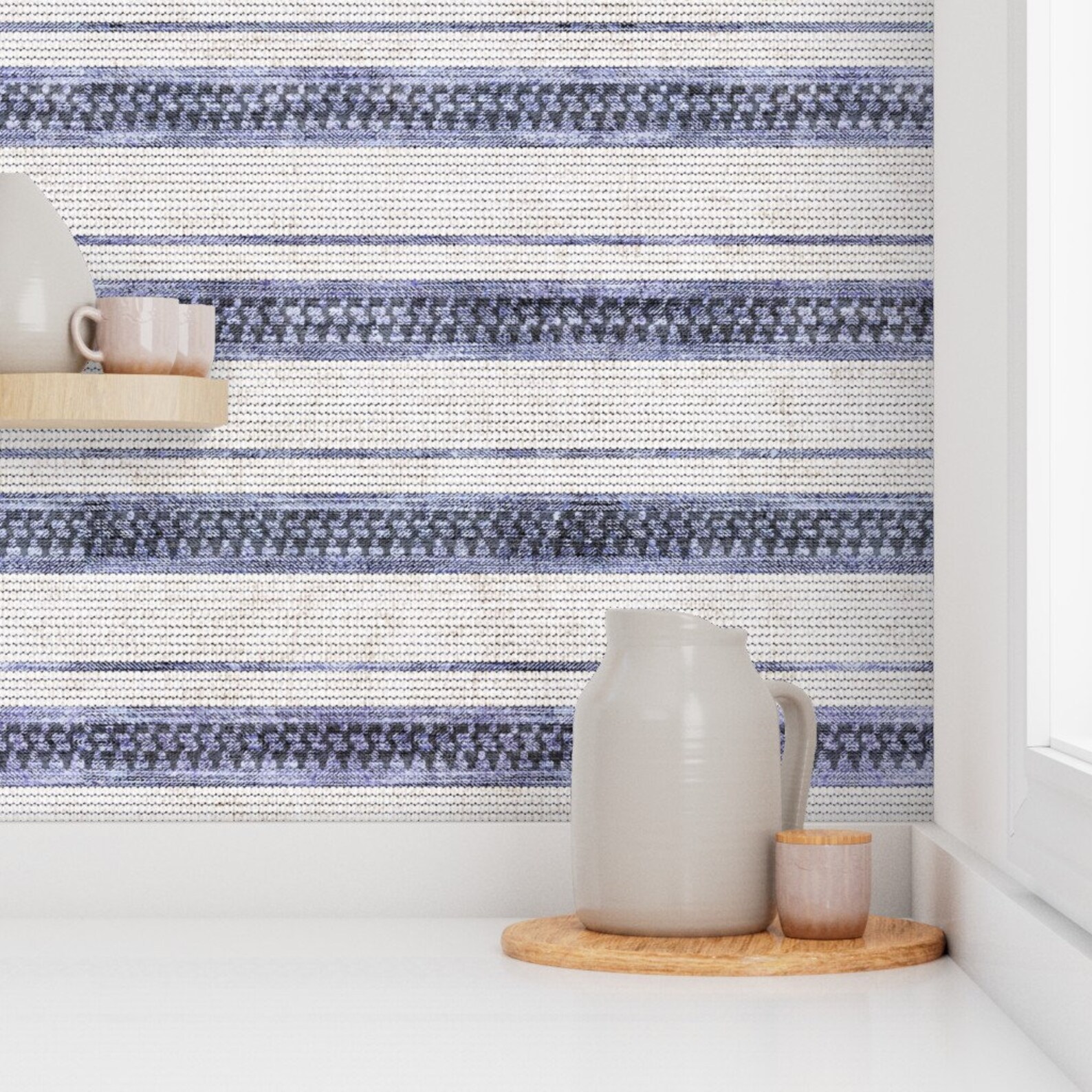 French Stripe Wallpaper French Linen Stripe Indie by Holli - Etsy