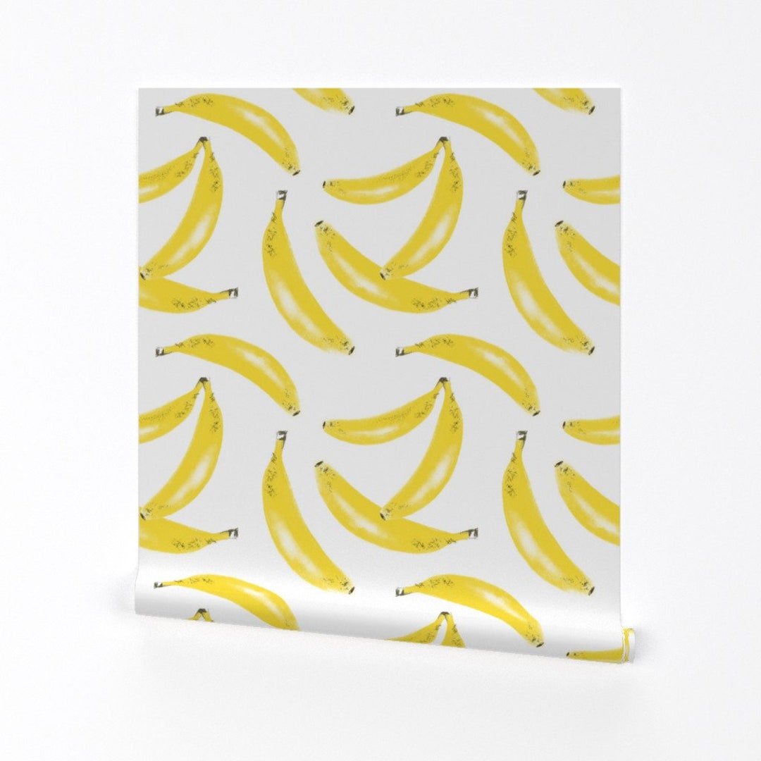 Banana Wallpaper Banana Bunches by Tarareed Modern Kitsch - Etsy