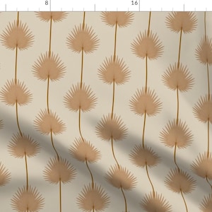 Coastal Boho Palms Fabric - Tan Palms by onesweetorange - Eaves Brown Leaf Palm Tan Beige Tropical Linear  Fabric by the Yard by Spoonflower