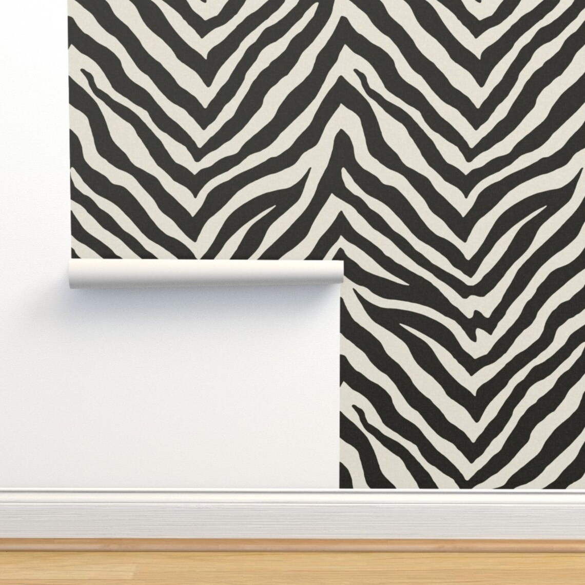 Zebra Wallpaper Zebra by Willowlanetextiles Black Beige - Etsy