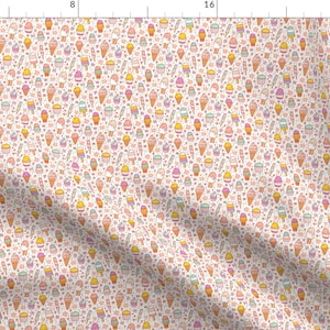 Kawaii Ice Cream Fabric - Ice Cream By Stolenpencil - Kids Summer Ice Cream Pastel Cotton Fabric By The Yard With Spoonflower