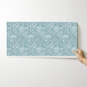 Antique Wallpaper - Antique Poppy In Aquamarine By Willowlanetextiles - Custom Printed Removable Self Adhesive Wallpaper Roll by Spoonflower image 9