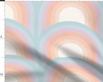 70s Retro Fabric - Arches Sea Breeze by circa78designs - Vintage Rainbow Pastel Nostalgia Maximalist Fabric by the Yard by Spoonflower