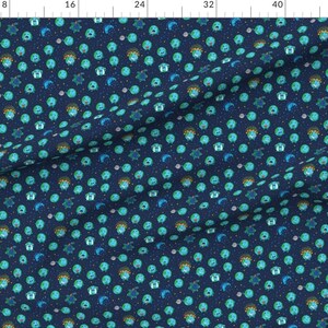 Planet Earth Fabric - Earth Globes By Penguinhouse - Earth Globe Space Gender Neutral Cotton Fabric By The Yard With Spoonflower image 2