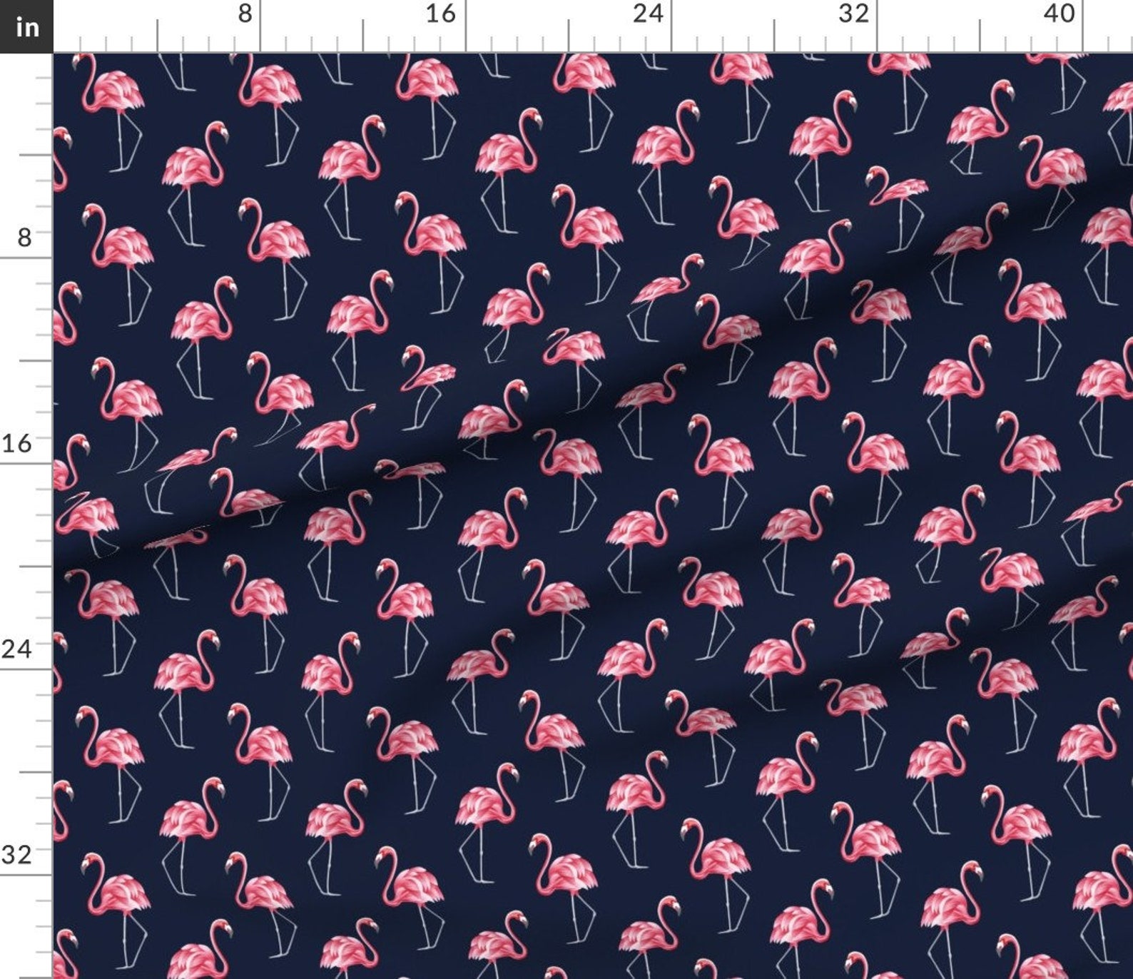 Vintage Flamingos Fabric Vintage Flamingo by Marta Strausa Etsy