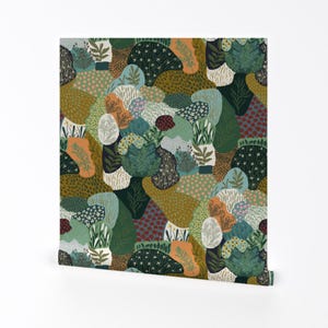 Wild Grasses Wallpaper - Wild Grass Walk By Nika Martinez - Teal Mustard Nature Plants Removable Self Adhesive Wallpaper Roll by Spoonflower