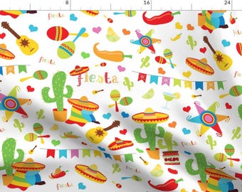 Cinco De Mayo Fabric - Cinco De Mayo By Bags29 - Mexican inspired Holiday Colorful Fiesta Desert Cotton Fabric By The Yard With Spoonflower