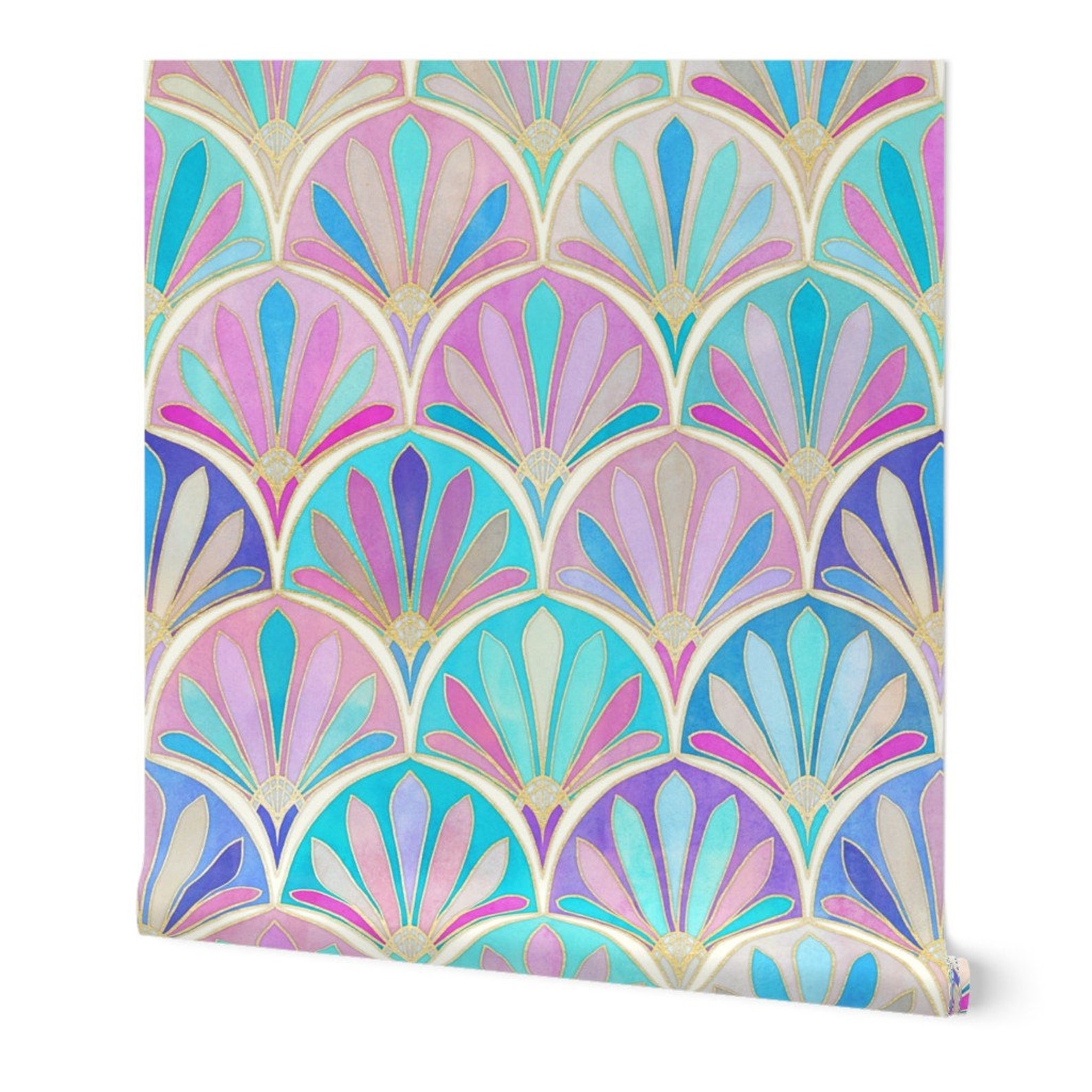 Pastel Art Deco Fabric Glamorous Twenties Art Deco Large by Etsy