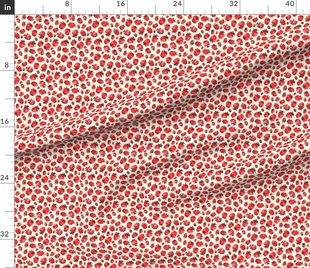 Devon Raspberry Fabric Watercolor Raspberry Fabric Watercolor Raspberries by | Etsy