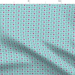 Adopt Fabric Rescue Dog Hearts Fabric Blue By Petfriendly Adopt Rescue Dog Heart Aqua Pink Cotton Fabric By The Yard With Spoonflower image 1