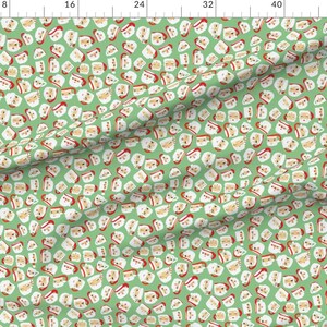 Santa Mug Fabric - Santa Mug Collection (Mint) By Heidikenney - Retro Vinatage Santa Christmas Cotton Fabric By The Yard With Spoonflower imagen 2