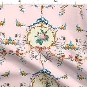 Peony Pink Soft Floral Fabric - Le Toile De Fleurs Peony By Lilyoake - Peony Flowers Pink Cotton Fabric By The Yard With Spoonflower