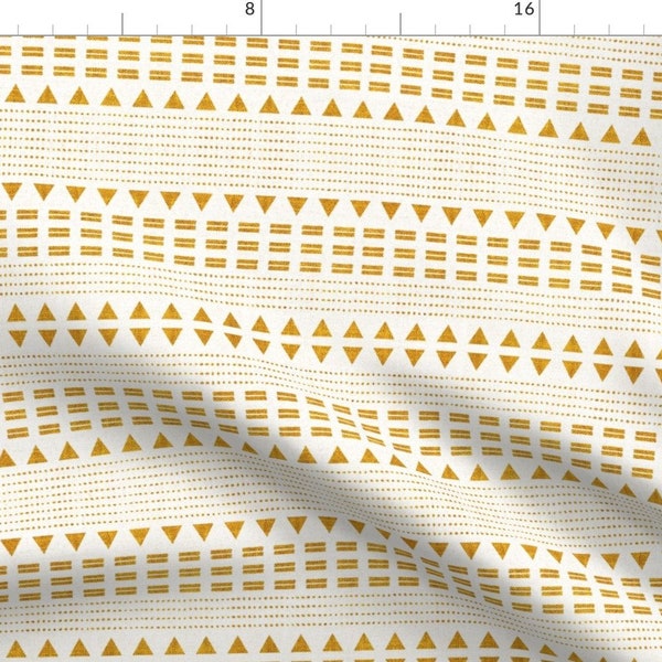 Geometric Orange Triangles Fabric - North Boho Stripe By Holli Zollinger - Geo Orange Stripe Cotton Fabric By The Yard With Spoonflower