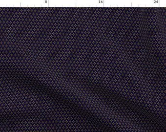 Fleur De Lis Fabric - Marie De Medici'S Fleur De Lis - Gold on Blue Tiny Doll Size By Bonnie Phantasm - Fleur De Lis Fabric With Spoonflower