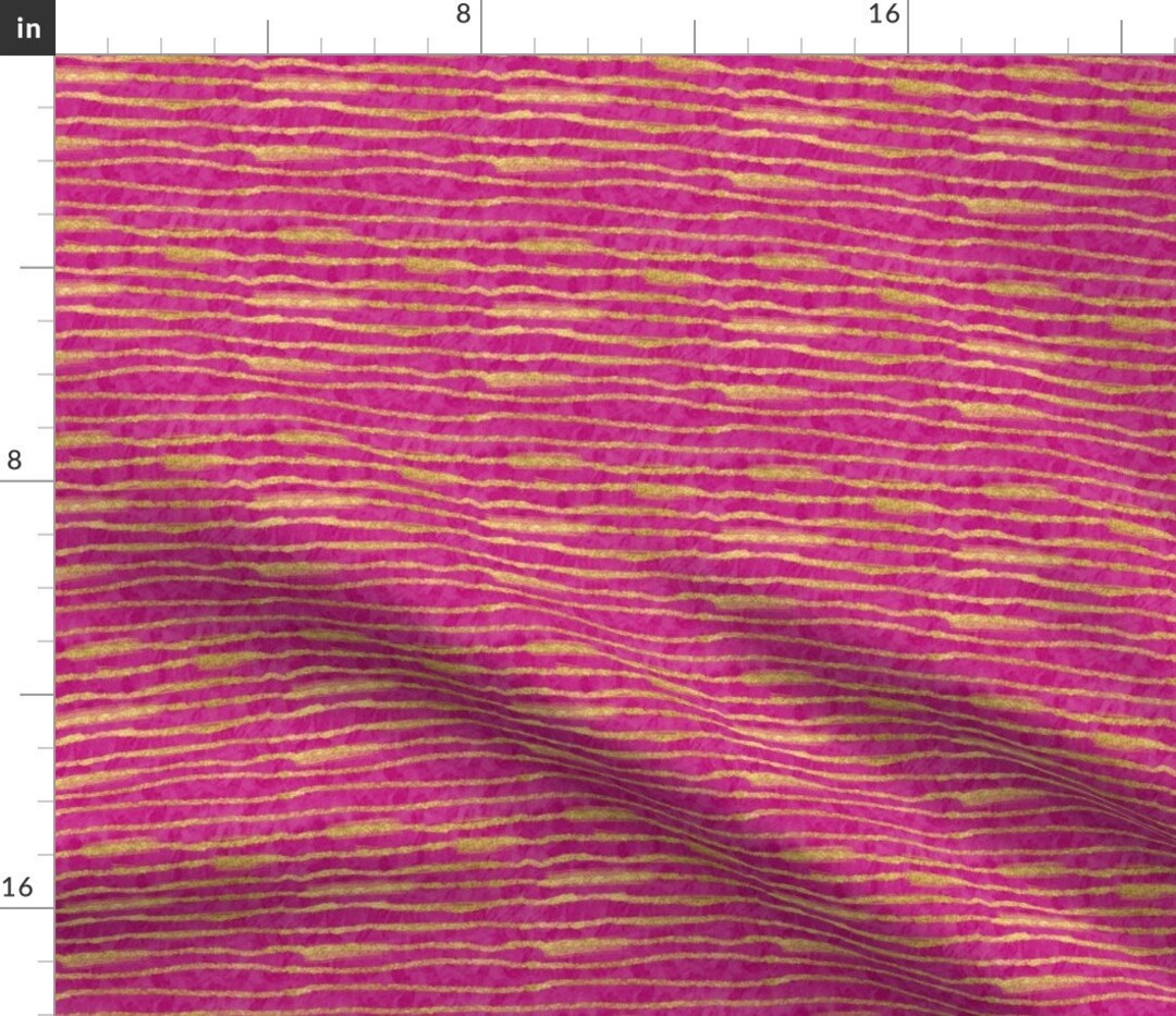 Fuchsia and Gold Stripe Fabric Gold Glitter Stripes Fuchsia by