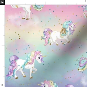 Pastel Rainbow Fabric Pastel Rainbow Unicorn By Koko Bun Cute Fantasy Rainbow Magical Pastel Cotton Fabric By The Yard With Spoonflower image 2