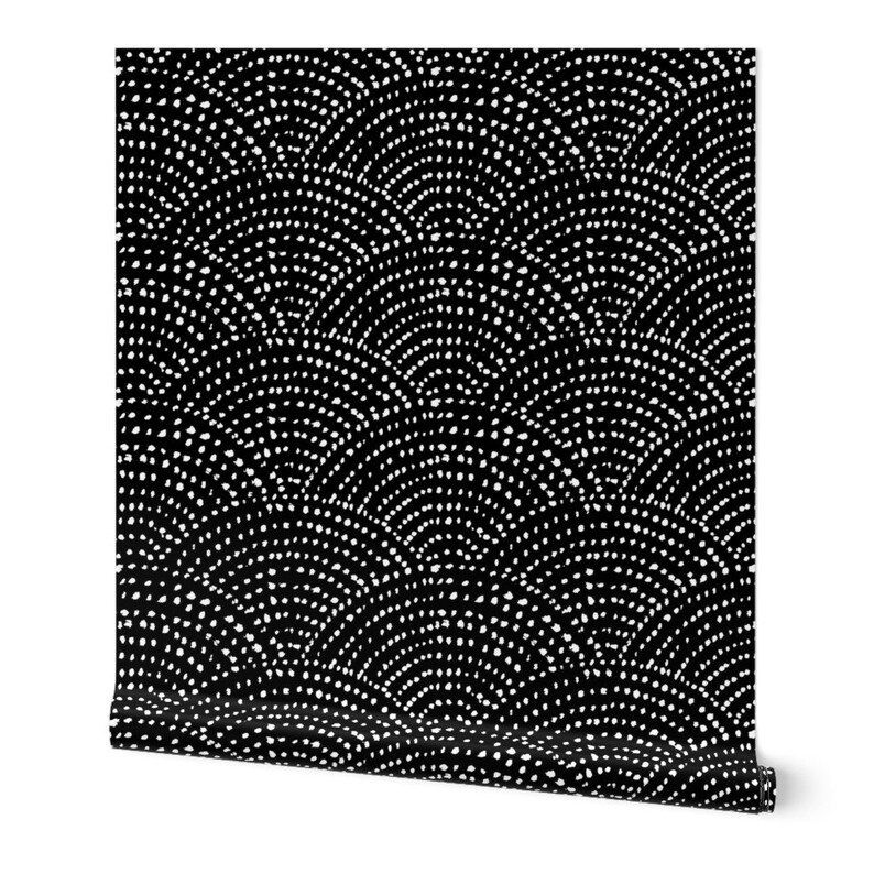 Scales Wallpaper Large Dot Scales Black By Etsy