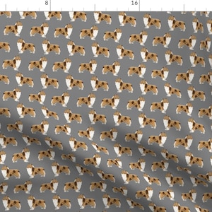 Rough Collie Fabric - Rough Collie Dog Lovers Quilt By Petfriendly - Tan Black Collie Dog Cotton Fabric by the Yard with Spoonflower