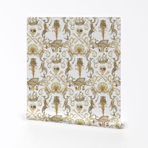 Nautical Wallpaper - Custom Rococo Vintage By Ceanirminger - Nautical Custom Printed Removable Self Adhesive Wallpaper Roll by Spoonflower