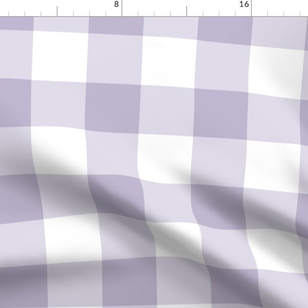Gingham Fabric - 3" Gingham Check Light Violet Gingham By Dept 6 - Purple Large Check Cotton Fabric By The Yard With Spoonflower