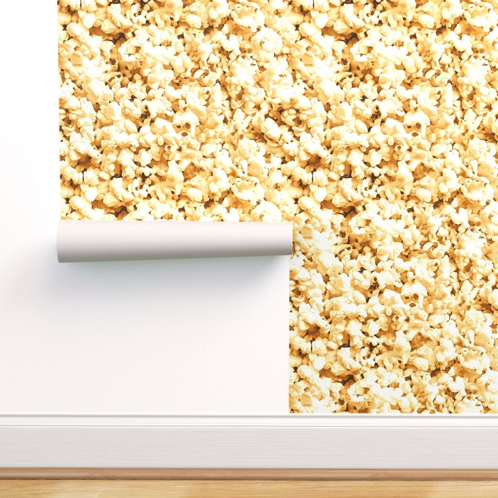 Popcorn Wallpaper Buttered Popcorn By Weavingmajor Movie Etsy