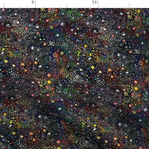 Crazy Space Fabric - Explorer By Emmaallardsmith - Crazy Rainbow Space Cotton Fabric By The Yard With Spoonflower