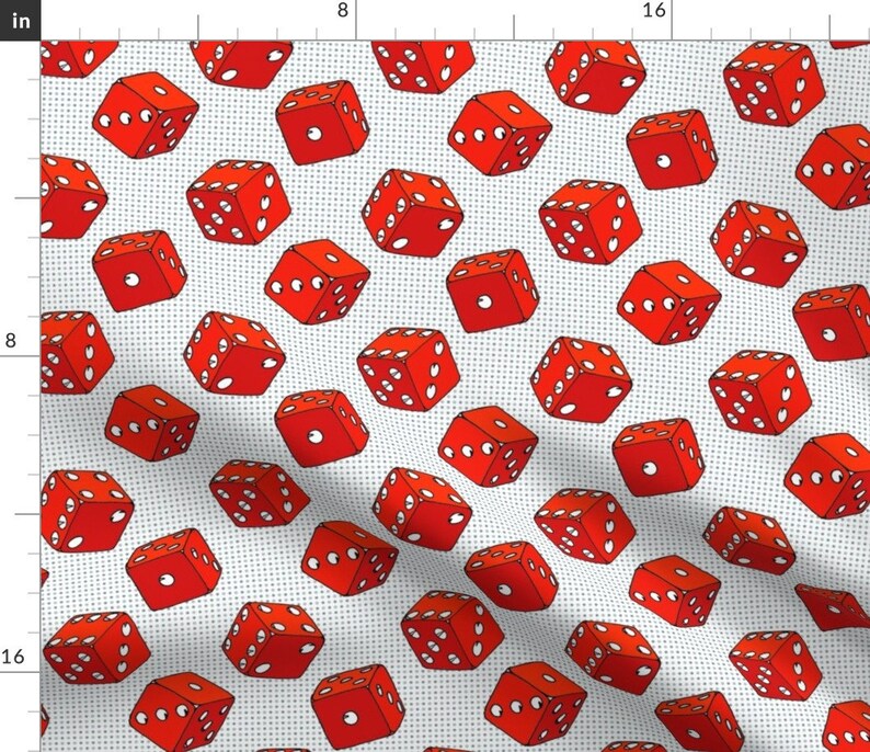Retro Red Dice Fabric Everybody Knows the Dice Are Loaded by Etsy