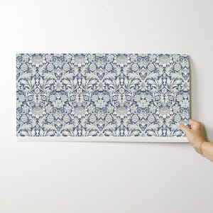 Victorian Floral Peel and Stick Wallpaper - English Garden William Morris - Removable Wall Decor Art - Sunflower Blue by wbbeardie image 9