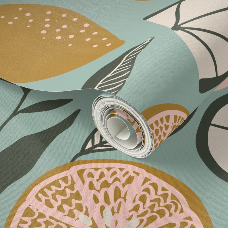 Pink Lemon Wallpaper Pink Lemon Lime Jumbo by - Etsy