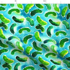 Pickles! Fabric - Pickle Juice By Karismithdesigns - Watercolor Pickles Kitchen Decor Cotton Fabric By The Yard With Spoonflower