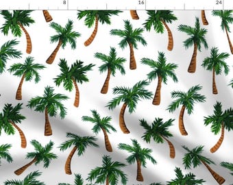 Palm Tree Fabric - Palm Tree Print (Large) By Shelbyallison - Palm Tree Cotton Fabric By The Yard With Spoonflower