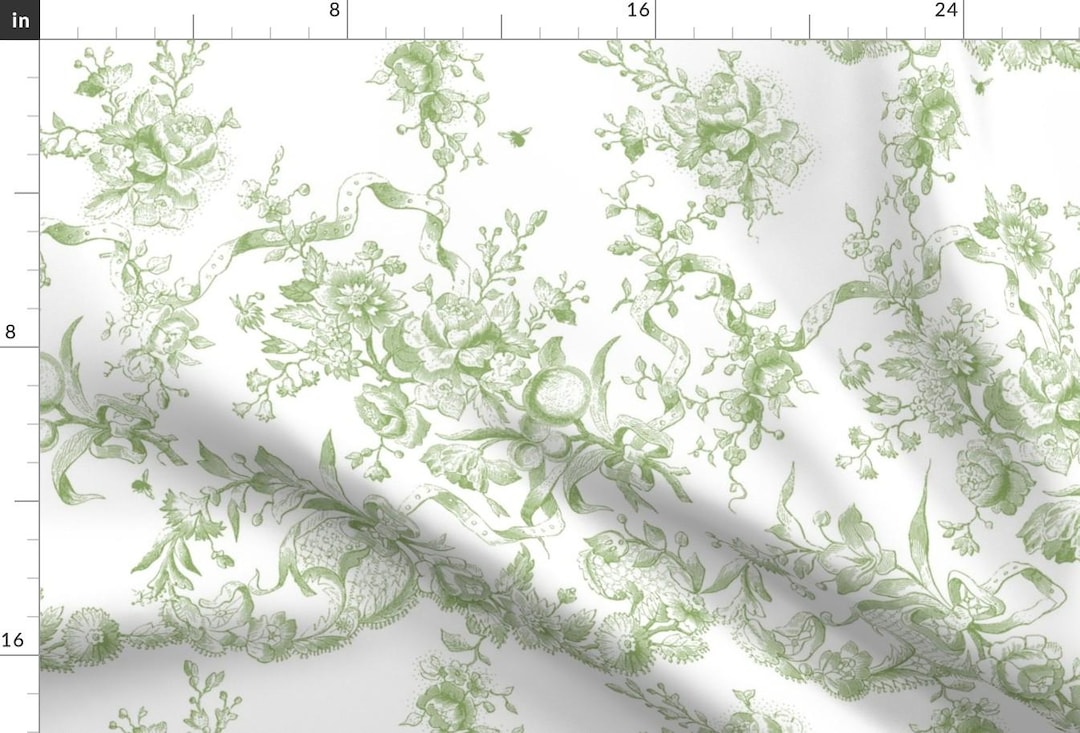 Victorian Toile Fabric - Bronwyn Toile by Lilyoake - Romantic Rococo ...