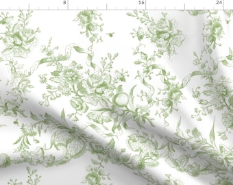 Victorian Toile Fabric - Bronwyn Toile by lilyoake - Romantic Rococo French Country Cottage Fabric by the Yard by Spoonflower