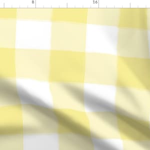 Plaid Buffalo Check Fabric - Large Yellow Buffalo Check Gingham By Sugarfresh - Large Buffalo Check Fabric With Spoonflower
