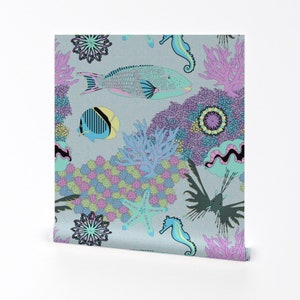 Tropical Dream Wallpaper - Tropical Dream By Vannina - Aquatic Life Sea Custom Printed Removable Self Adhesive Wallpaper Roll by Spoonflower